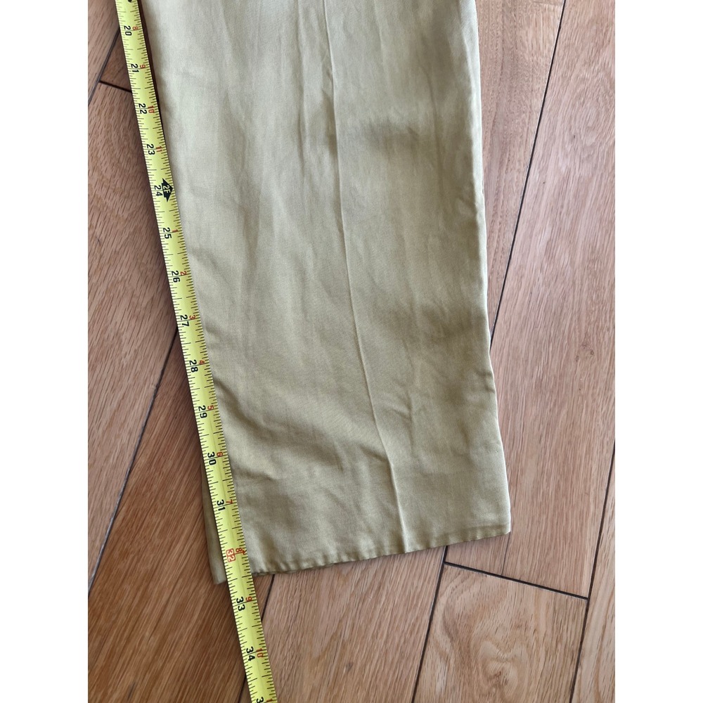 VTG Genny 2 Piece Sleeveless 100% Silk Pant Suit Yellow Made in Italy Size US 4 - Picture 10 of 15